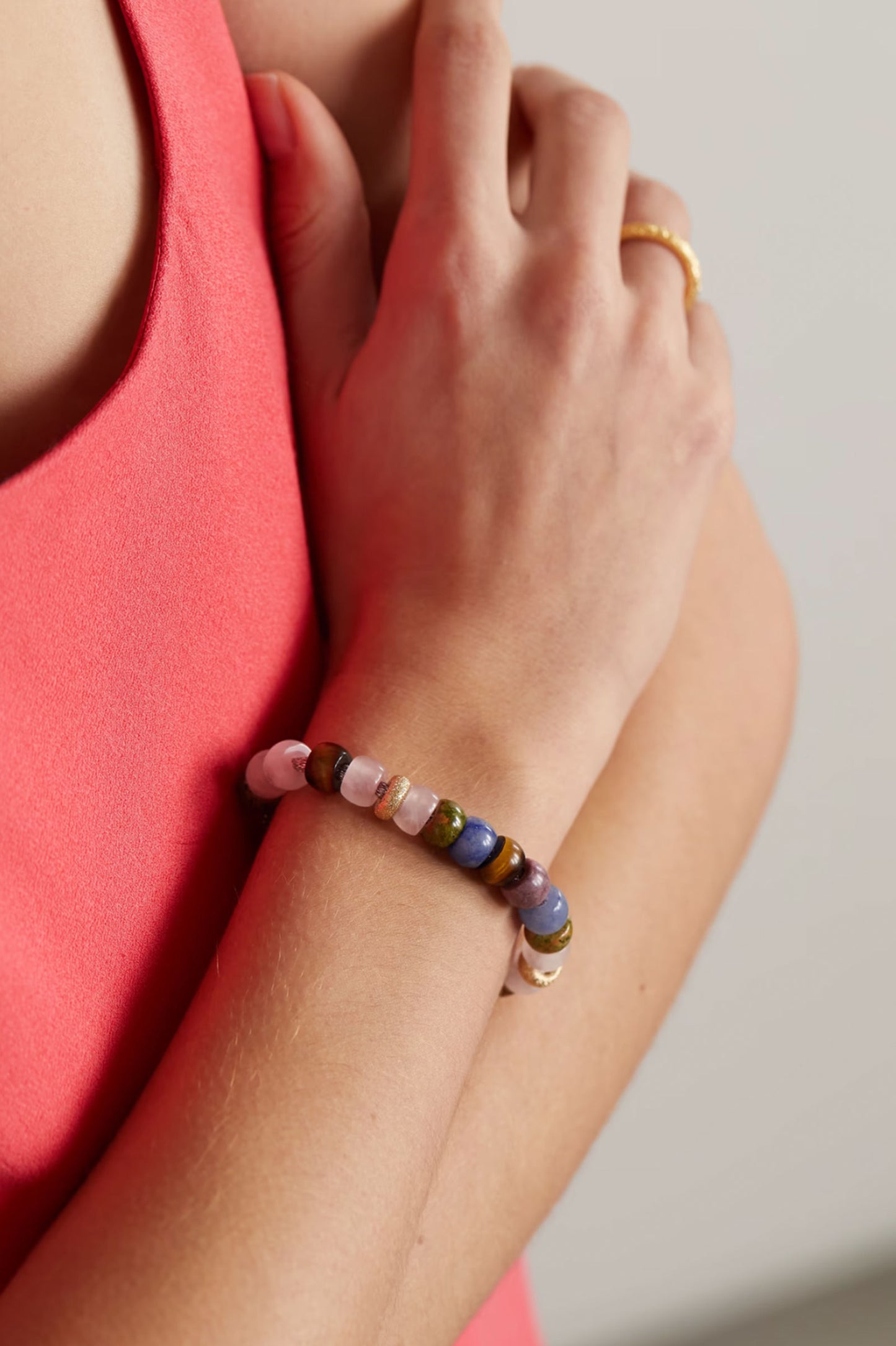 + Saloni FORTE Beads 18-Karat Gold and Lurex Multi-Stone Bracelet
