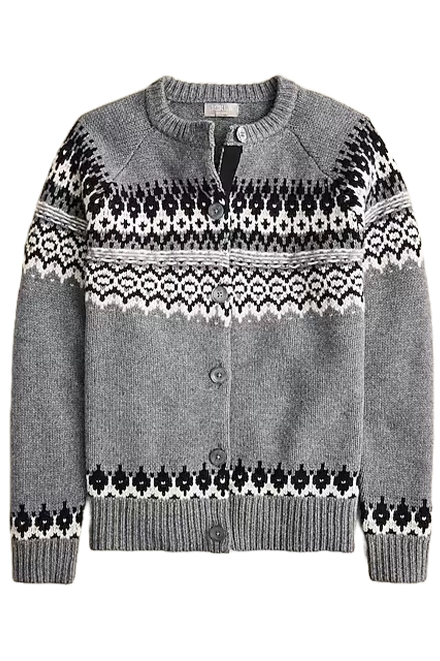 Cashmere relaxed Fair Isle cardigan sweater