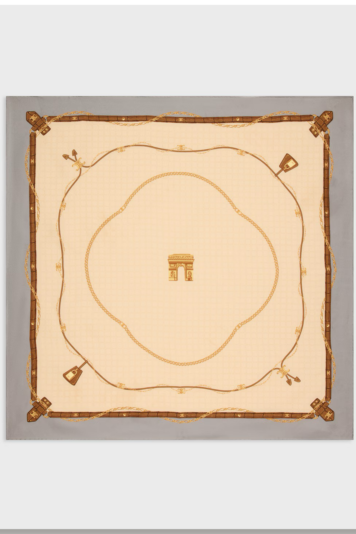 Square In Crocodile Silk Twill