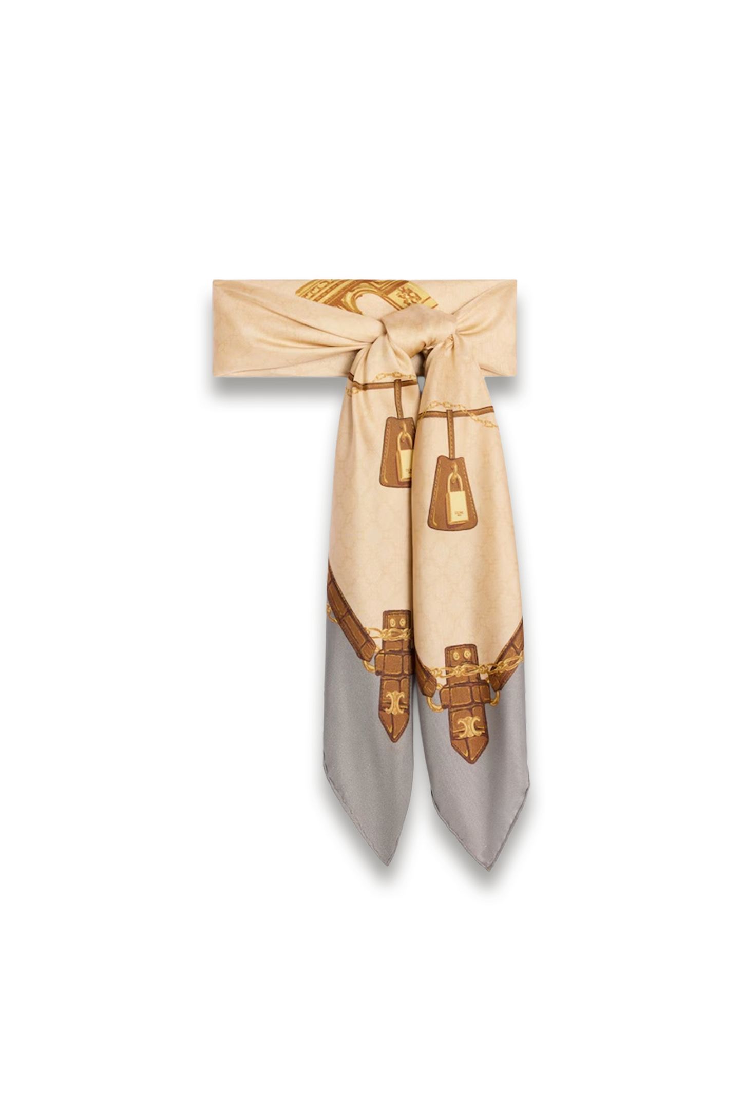 Square In Crocodile Silk Twill