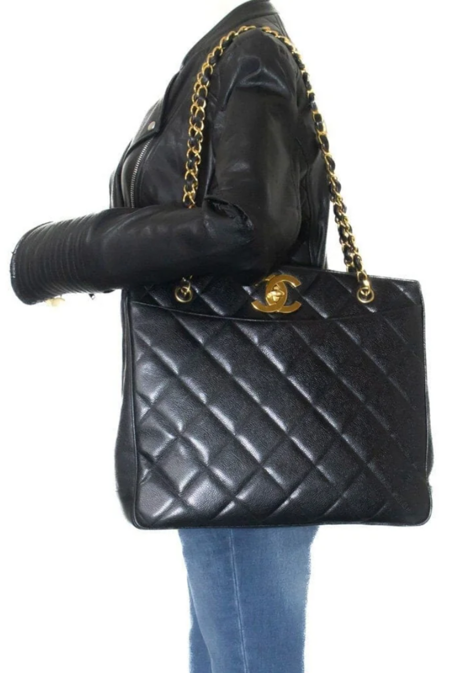 Black Large Chain Vintage 1994 Caviar Shoulder Bag