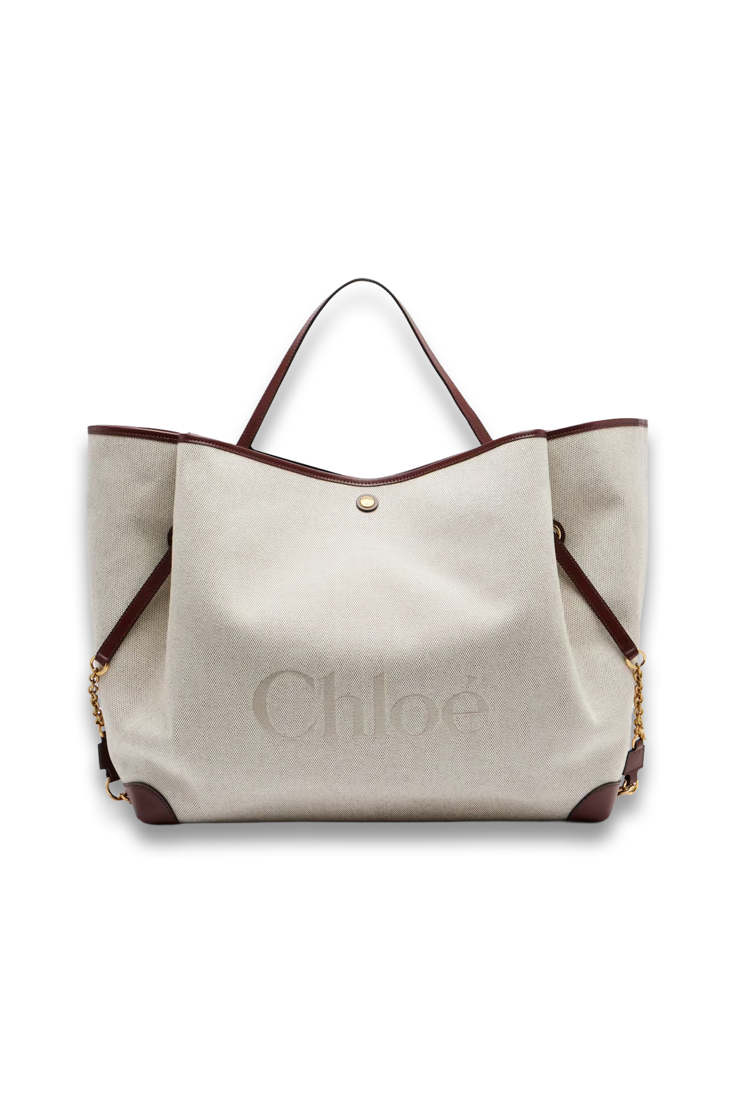 Chloé Clover Leather-trimmed Canvas Tote Bag