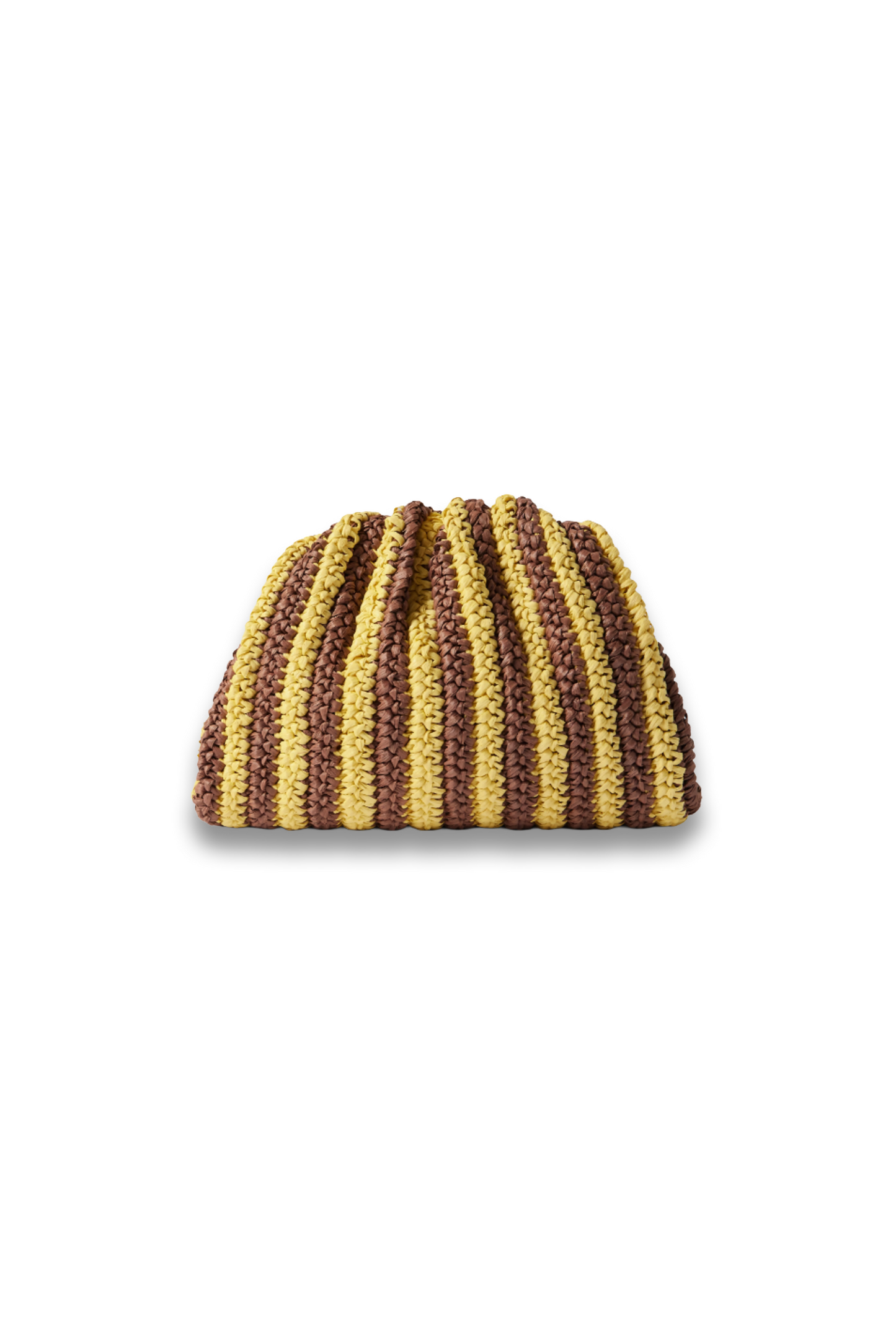 Bailey Striped Crocheted Raffia Clutch