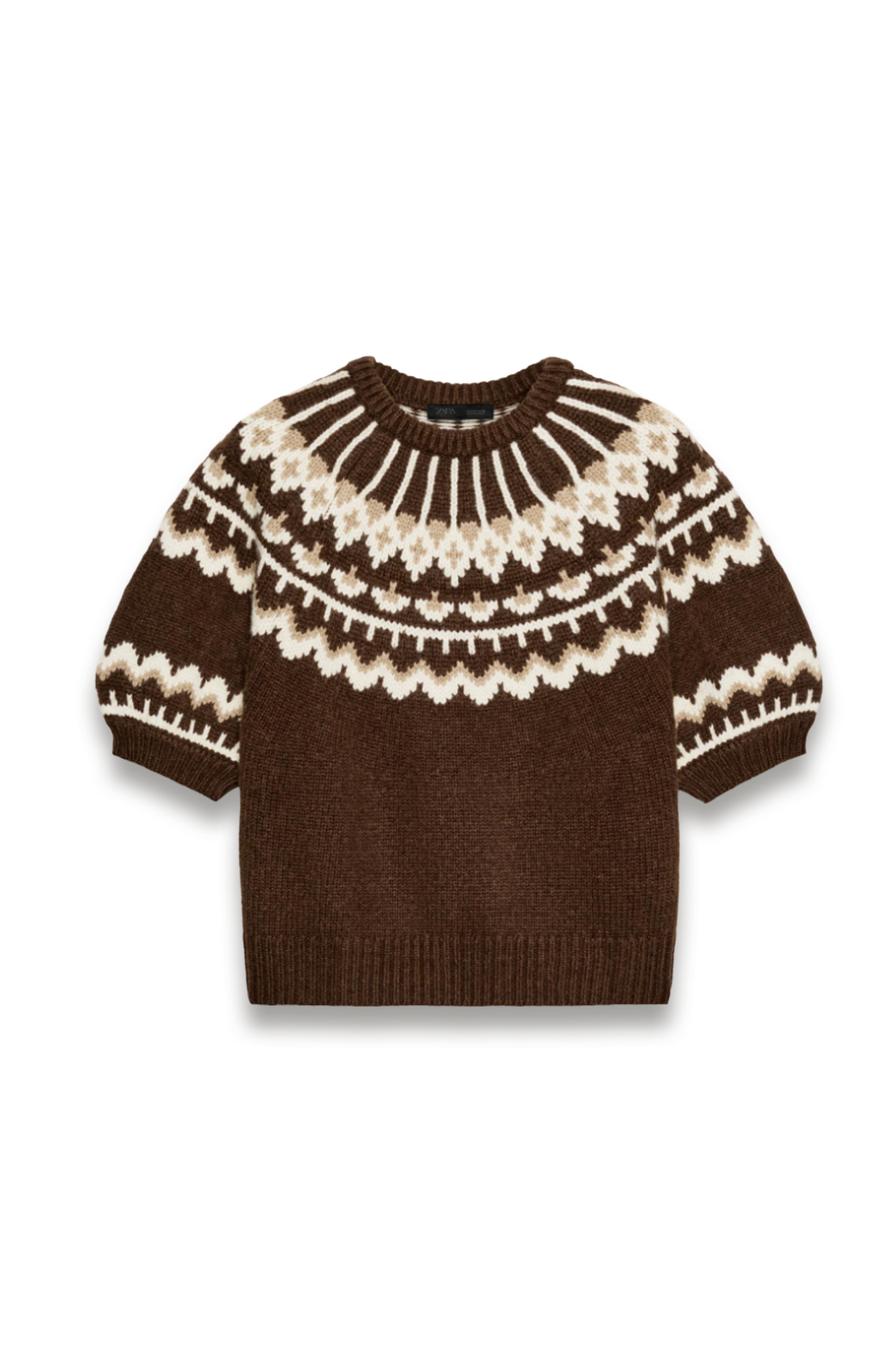 Short-sleeve Jacquard Knit Jumper
