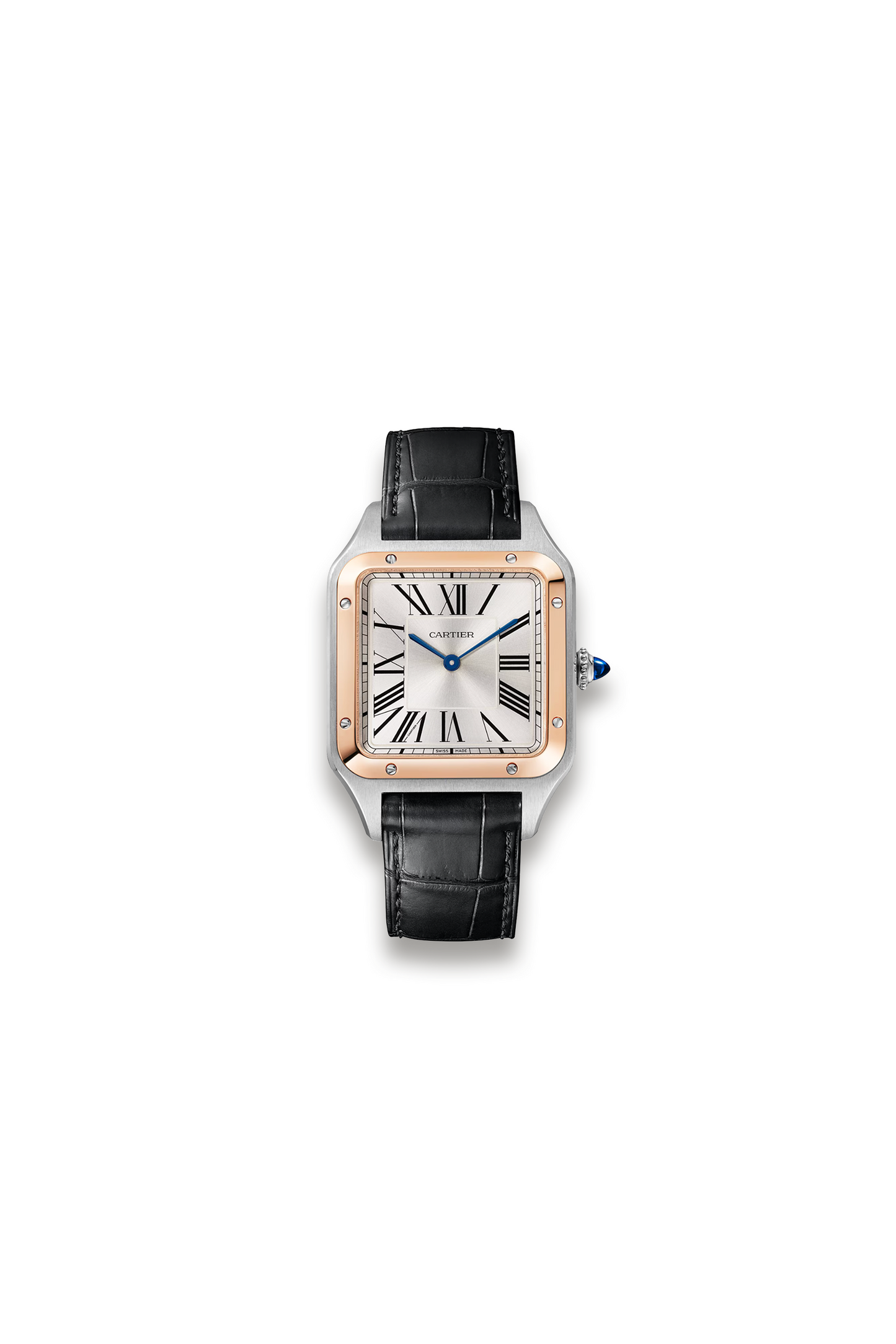 Large Rose Gold and Sapphire Santos-Dumont Watch 31.4mm