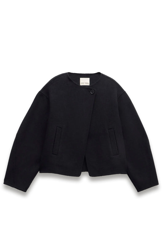 Pure Wool Double Faced Collarless Jacket