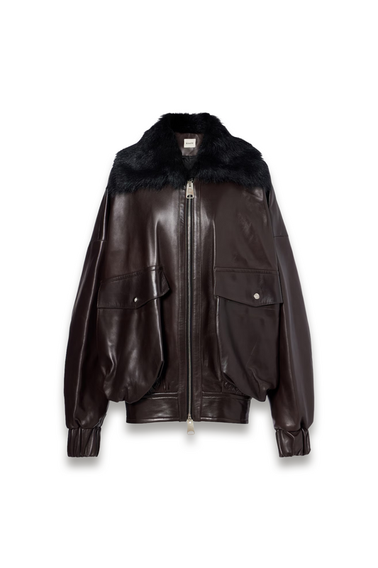 Daemon Oversized Leather Blouson Jacket