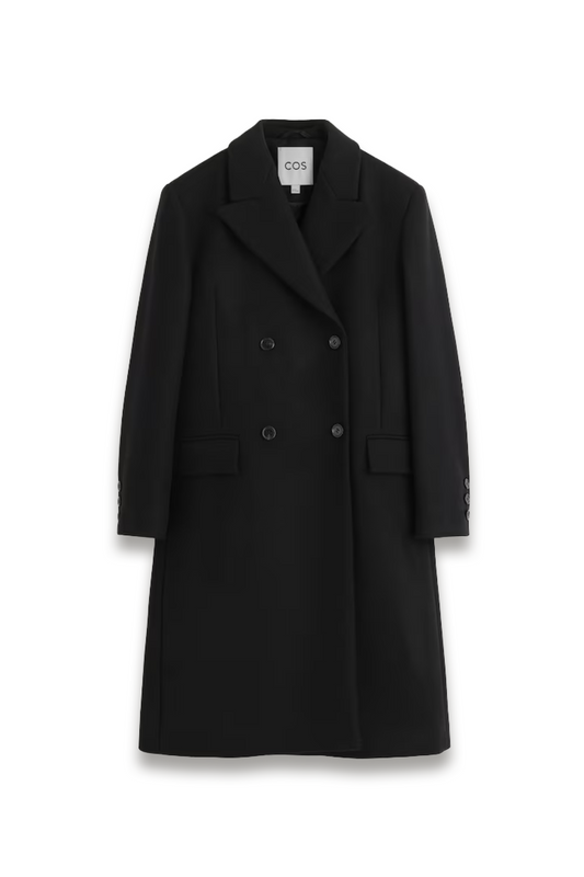 Tailored Double-breasted Wool Long Coat