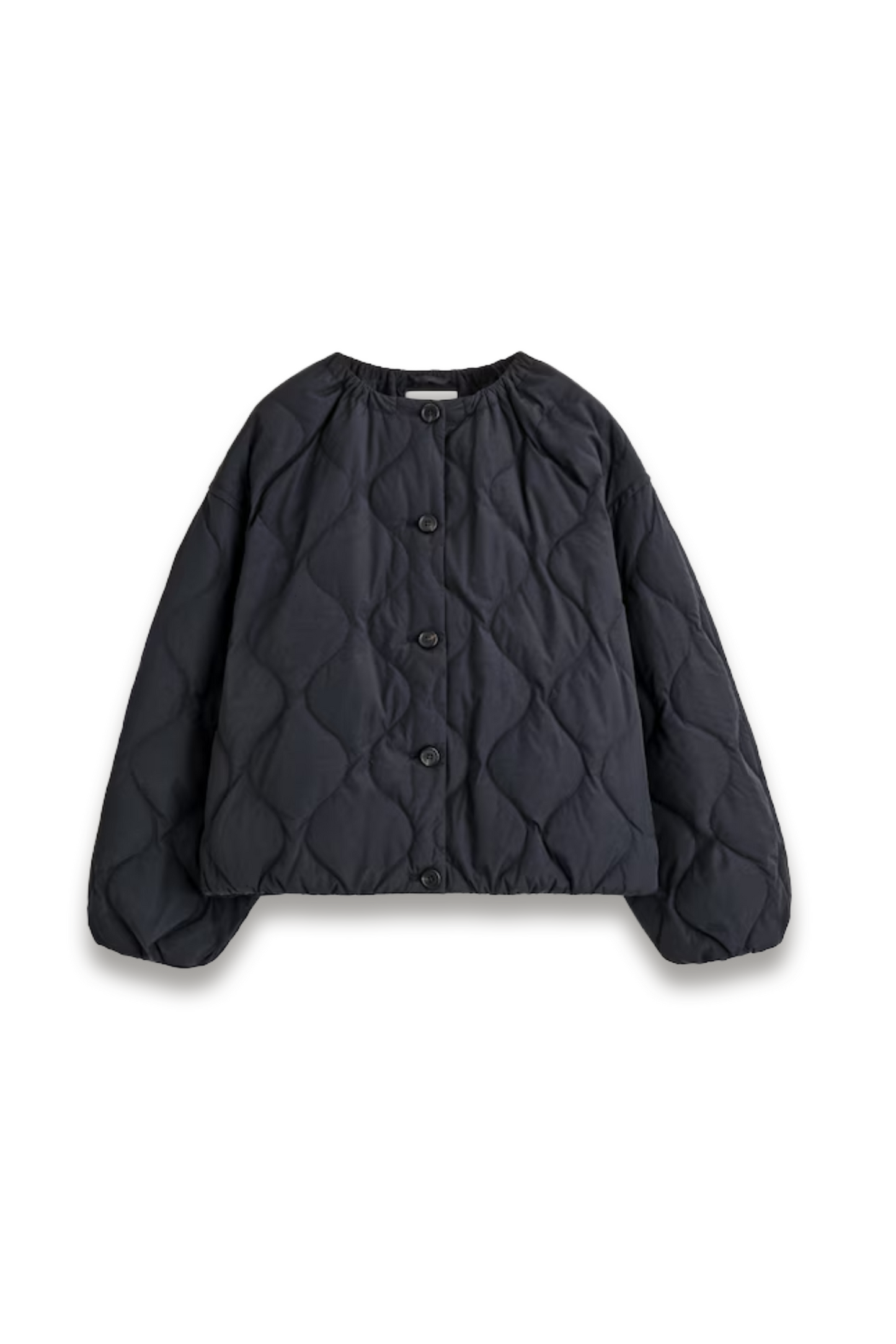 Gathered Quilted Down Jacket