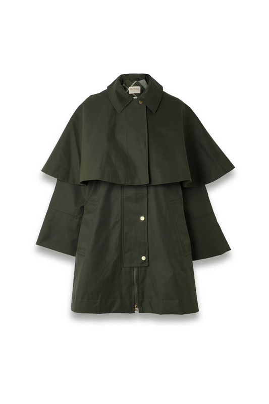 Fia Cape-effect Cotton-blend Twill Jacket
