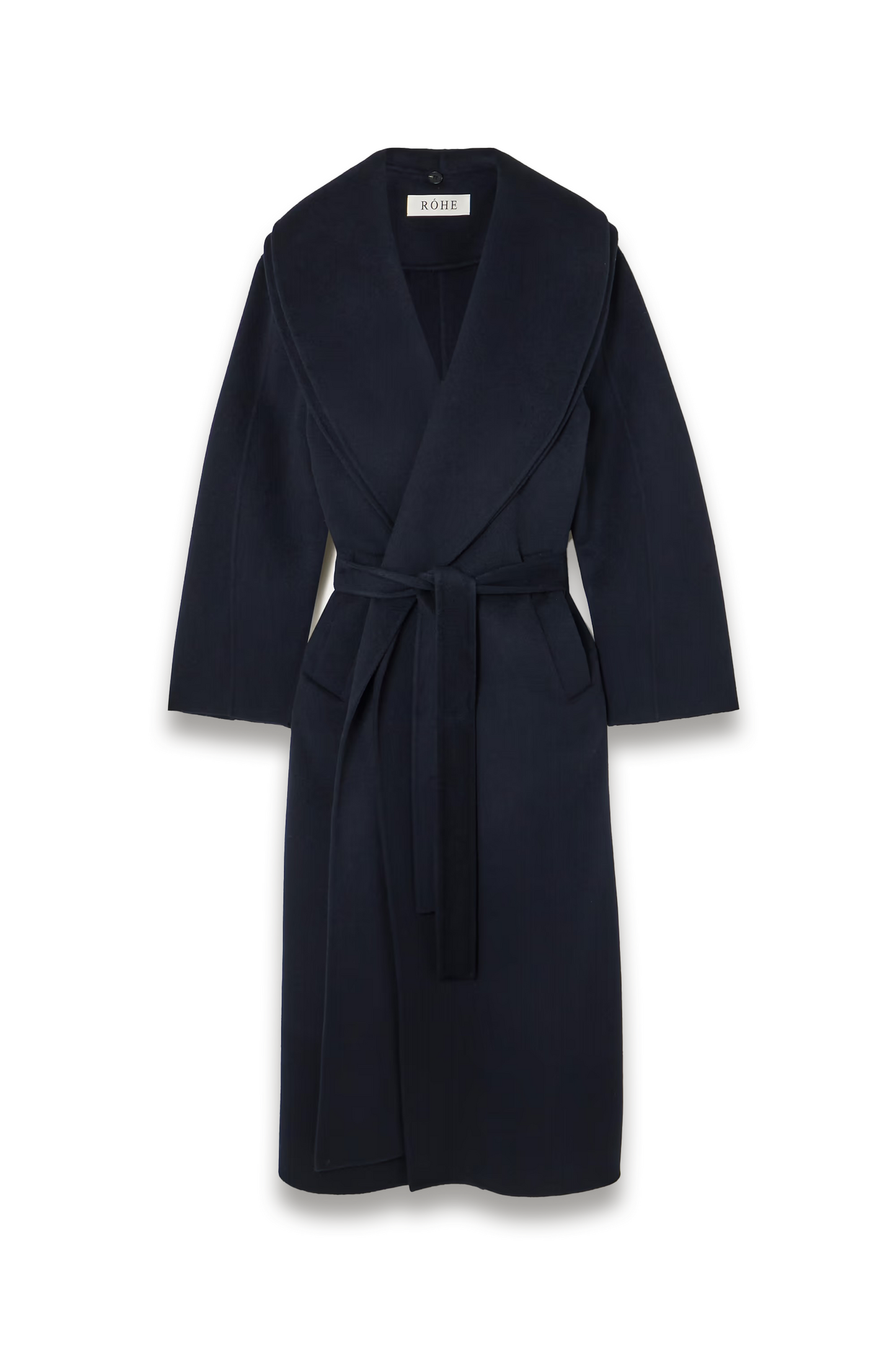 Double-breasted Scarf-detailed Layered Wool and Cashmere-blend Coat