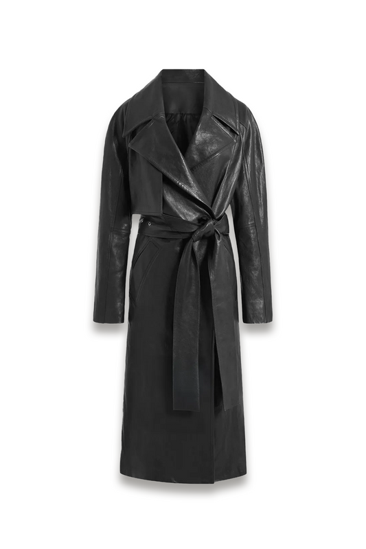 Palmi Belted Leather Coat