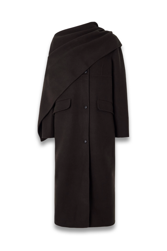 Kipling Scarf-detailed Cashmere Coat