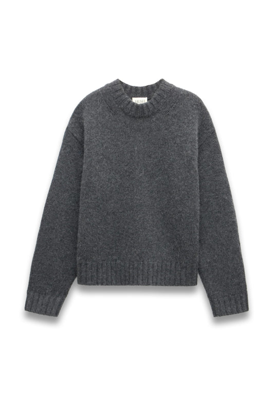 Cora Chunky Cashmere Jumper in Charcoal Marl