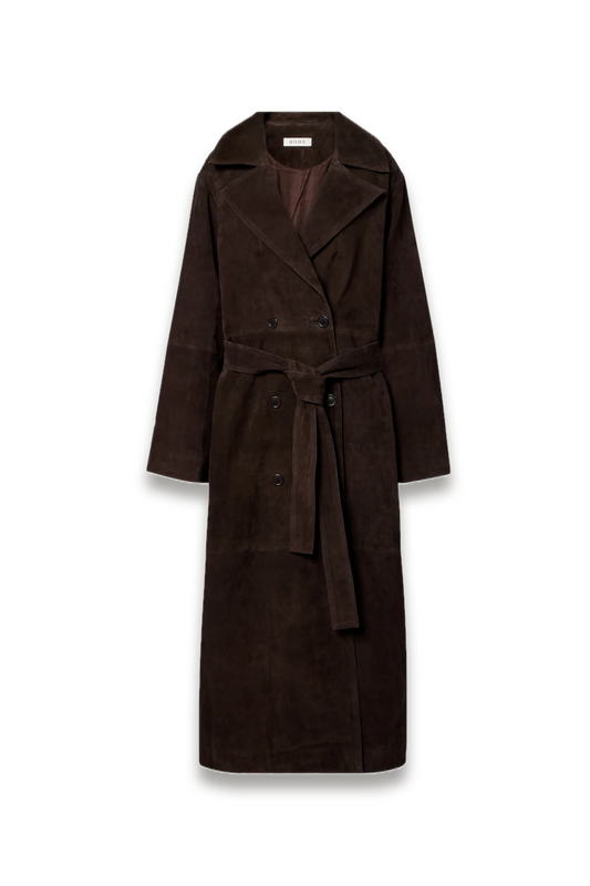 Suede Wrap Coat
