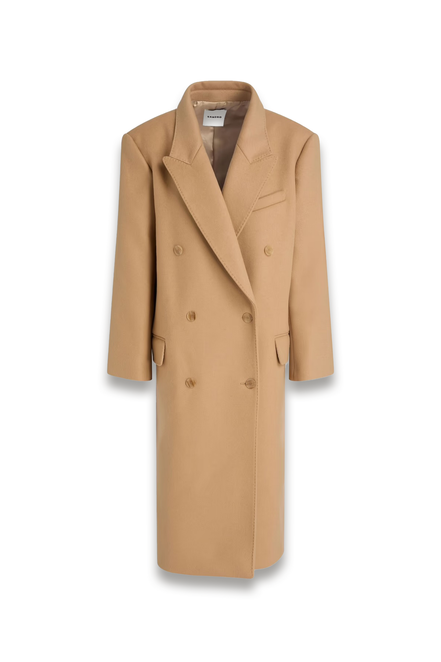 Double-breasted Wool-blend Felt Coat