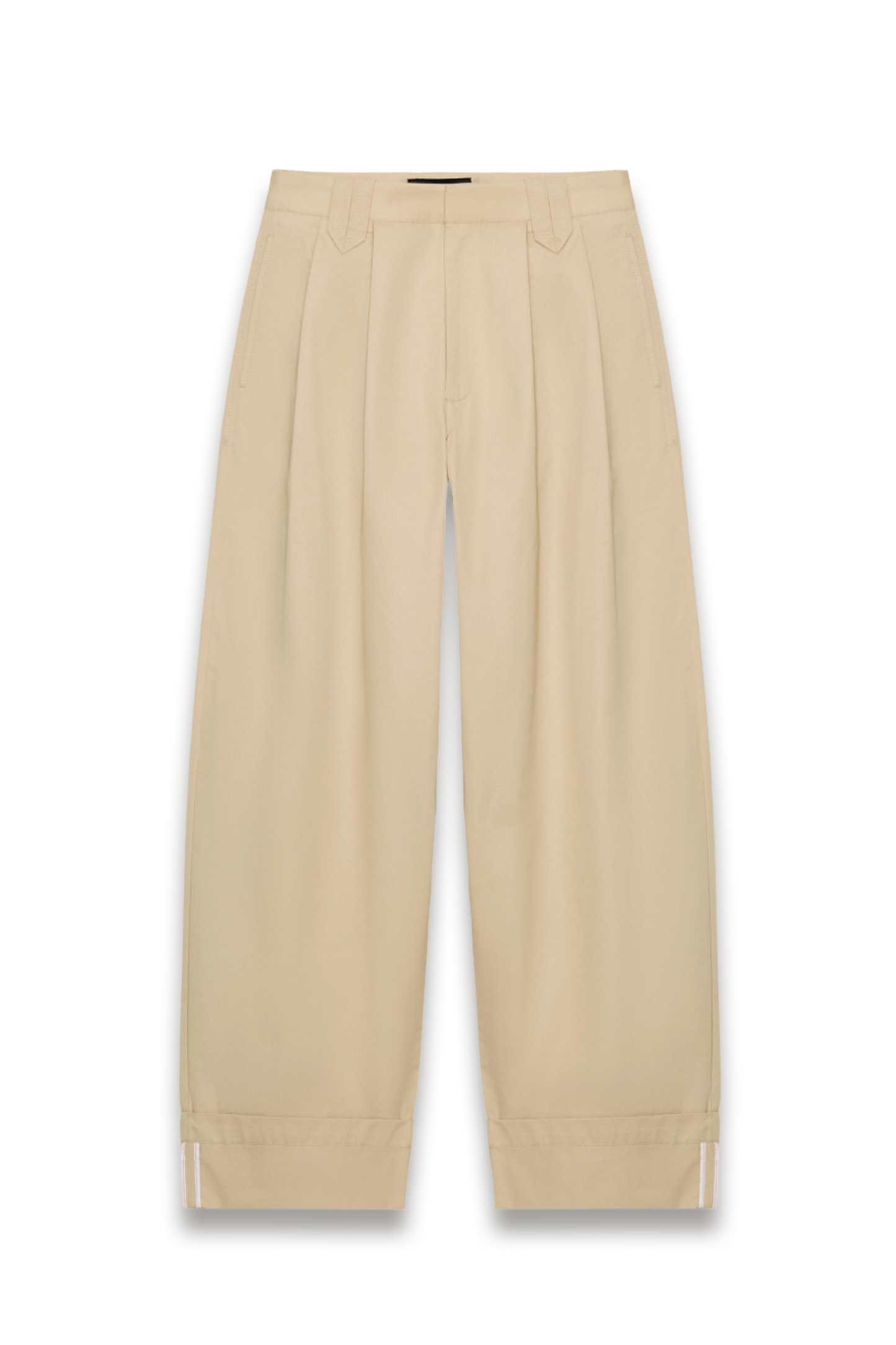 Turn-up Hem Darted Trousers