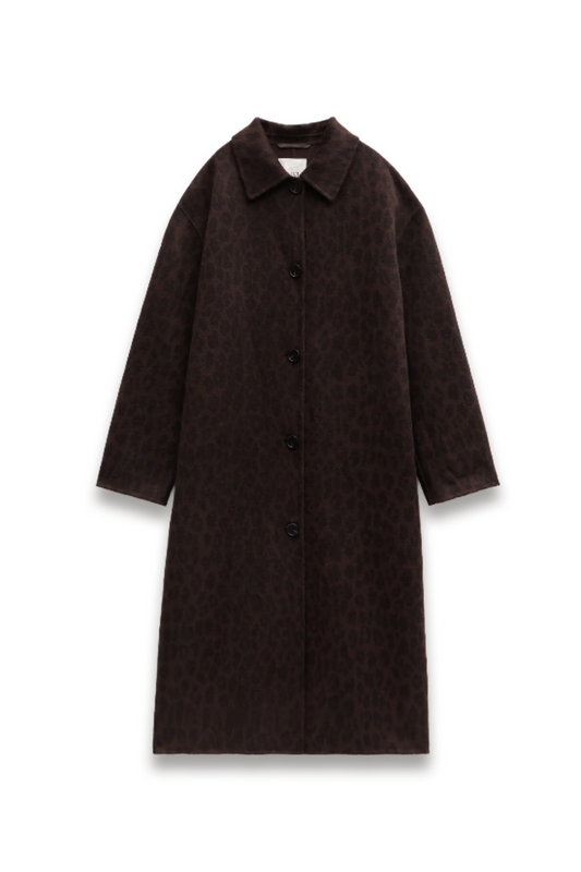 Edie Pure Wool Leopard Double Faced Coat
