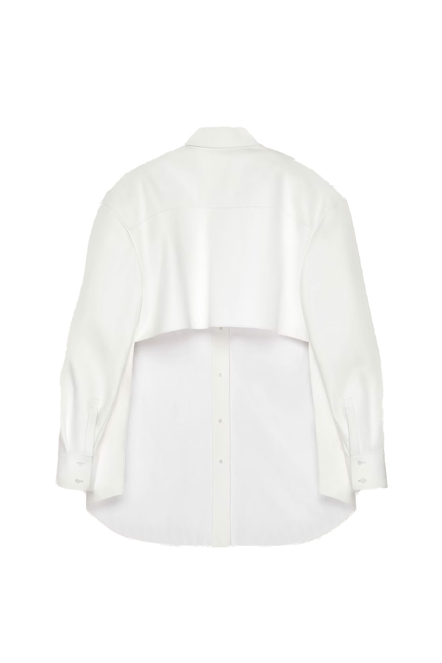 Asymmetric shirt in nappa leather