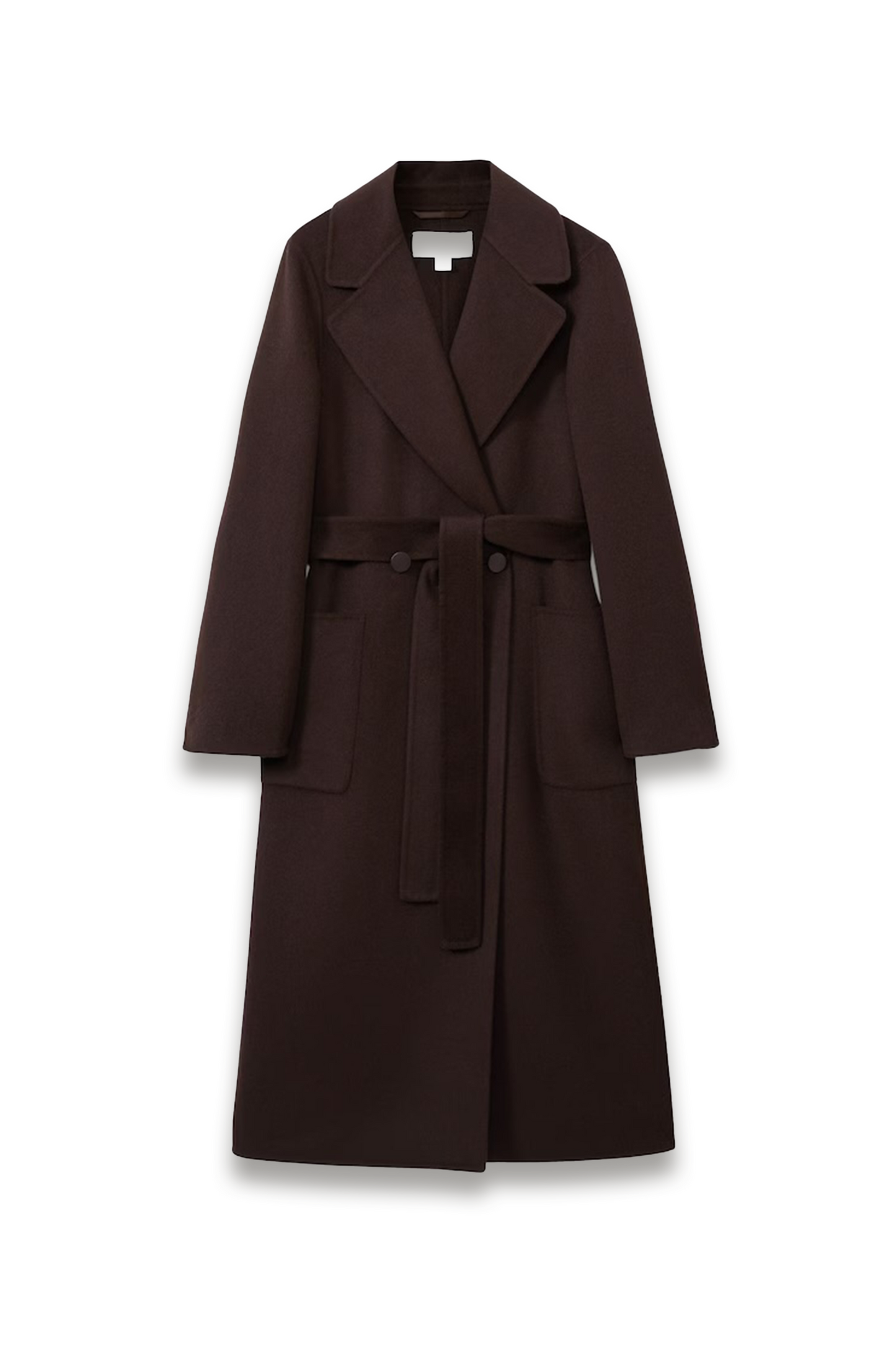 Lucia Wool-Blend Double-Breasted Blindseam Coat in Chocolate