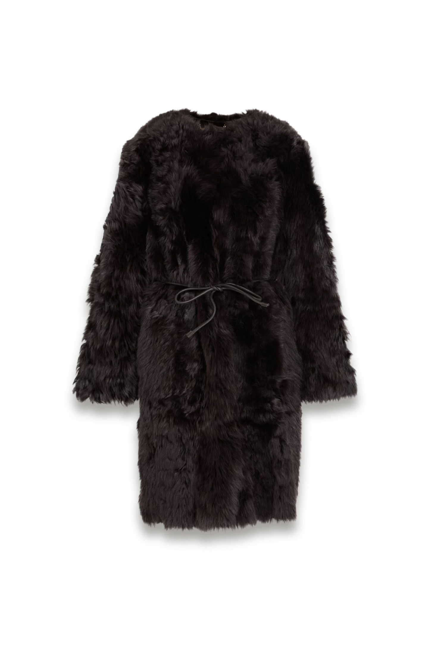 Belted Shearling Coat