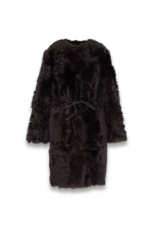 Belted Shearling Coat