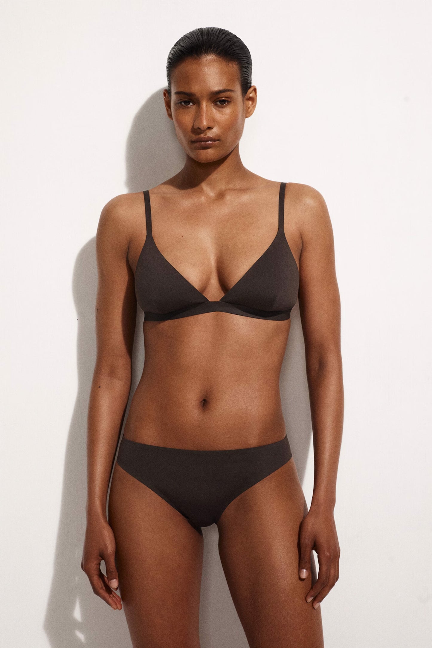 Triangle Bikini in Dark Brown