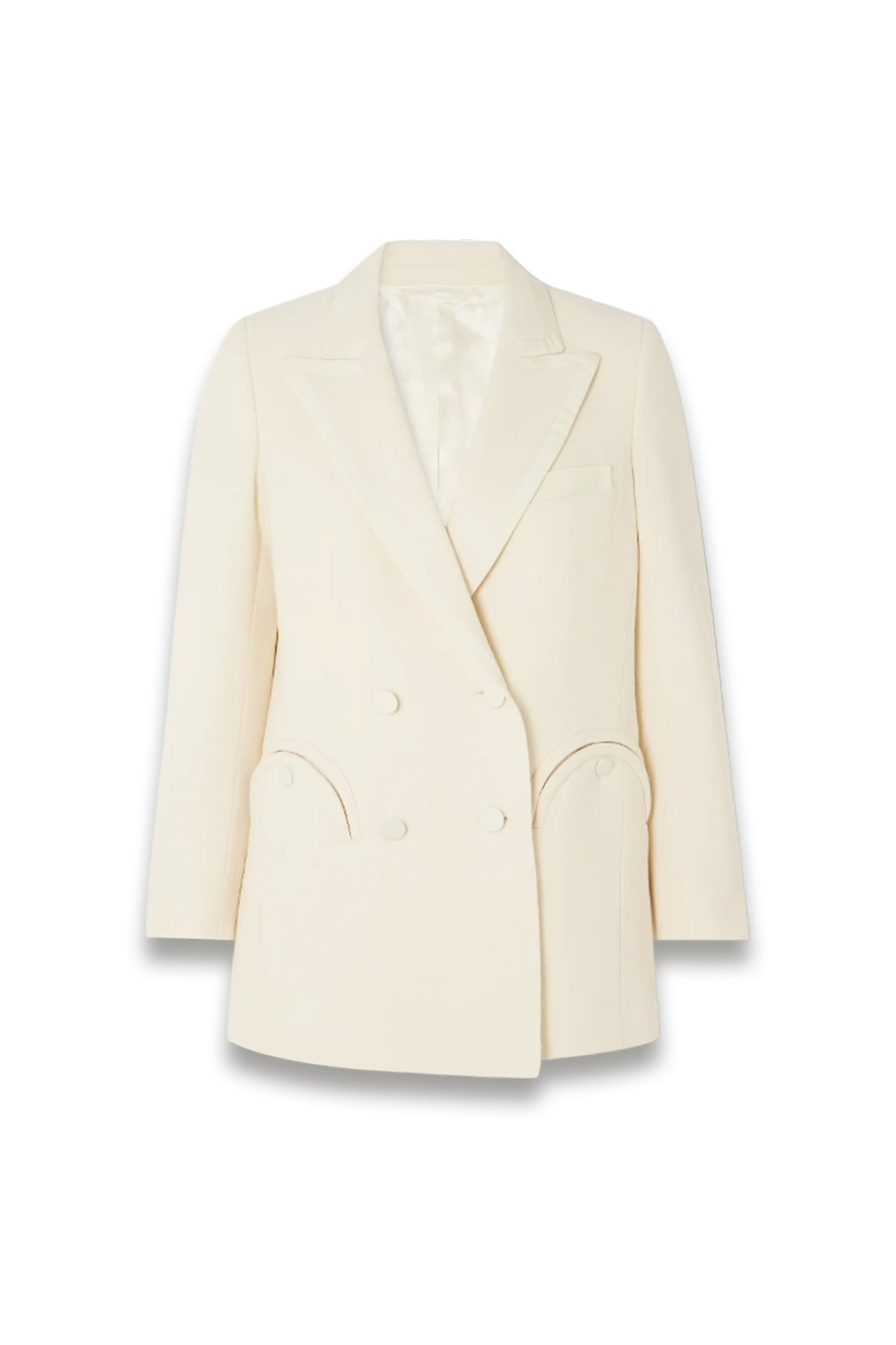 Resolute Everyday Double-breasted Silk Twill-trimmed Wool-crepe Blazer