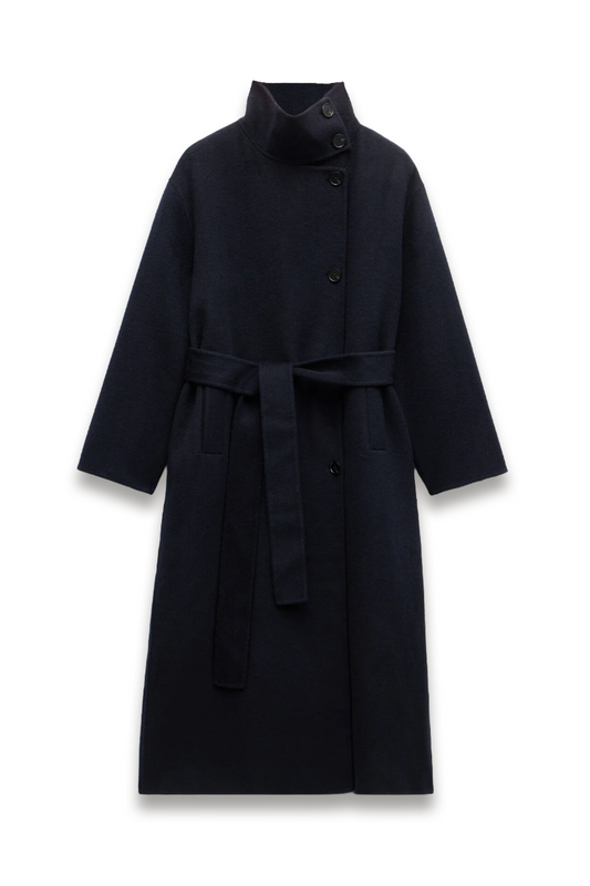 Pure Wool Double Faced Belted Coat