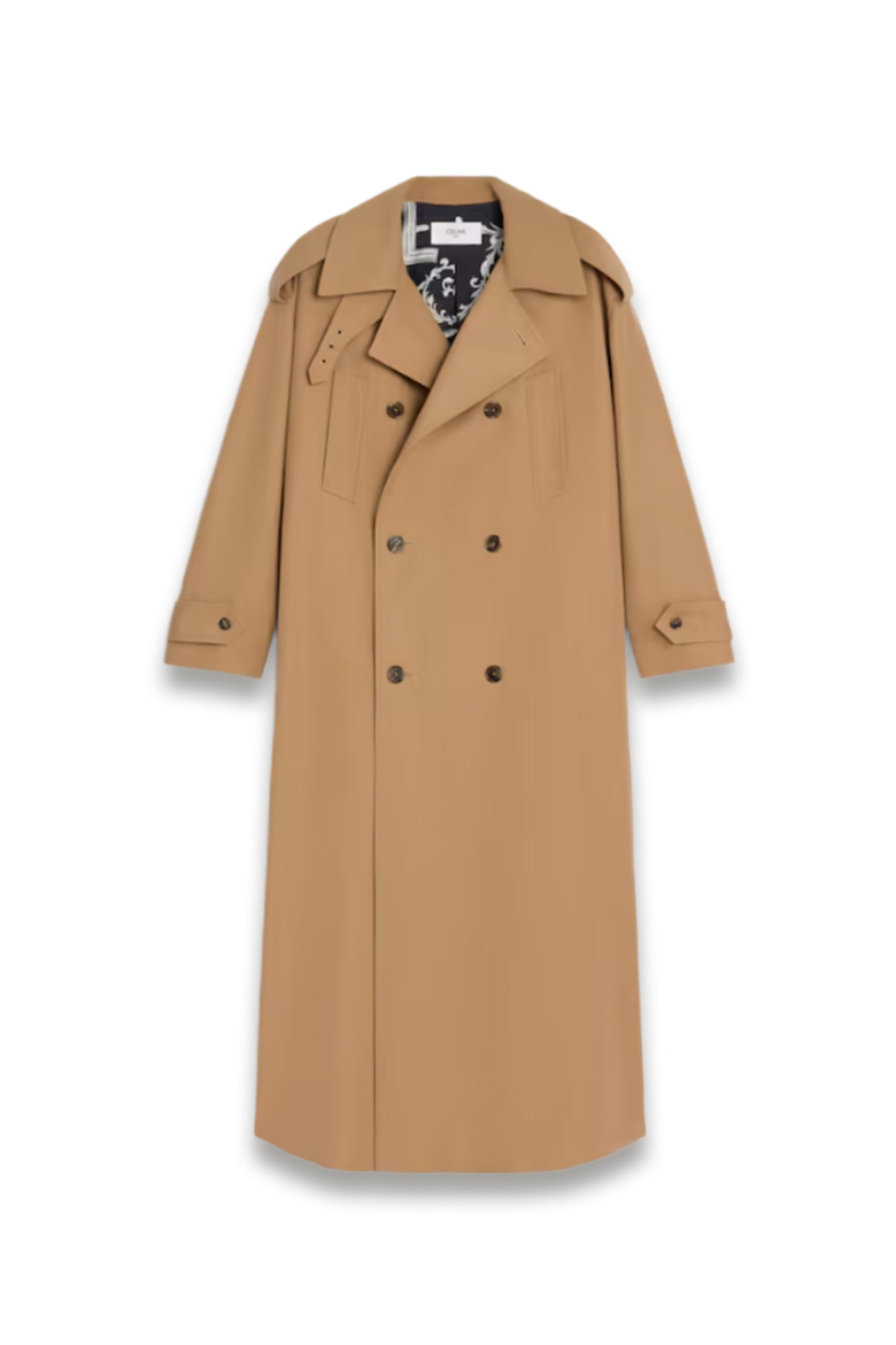 Trench Coat in Cotton and Wool Gabardine