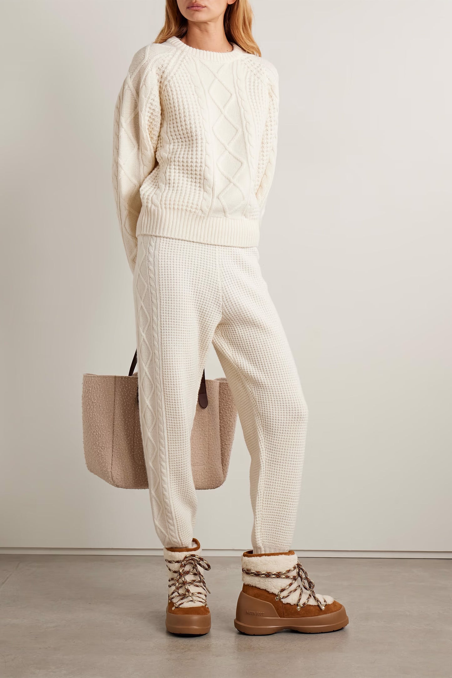 Crystal Cable-knit Merino Wool Co-ord