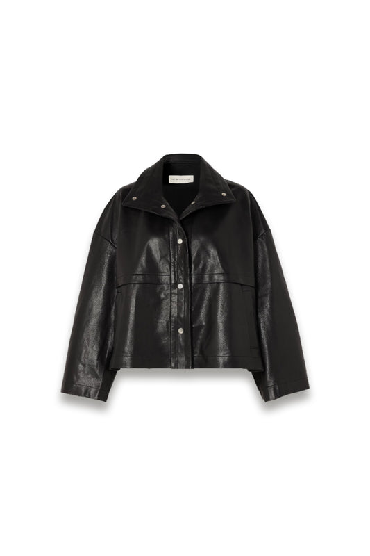 Park Oversized Textured-leather Jacket
