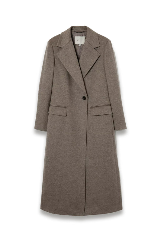 Wool Maxi City Coat in Taupe