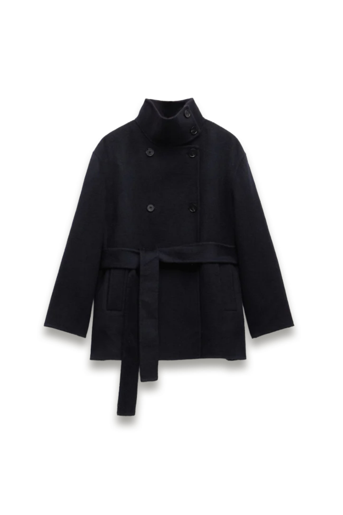 Pure Wool Belted Peacoat