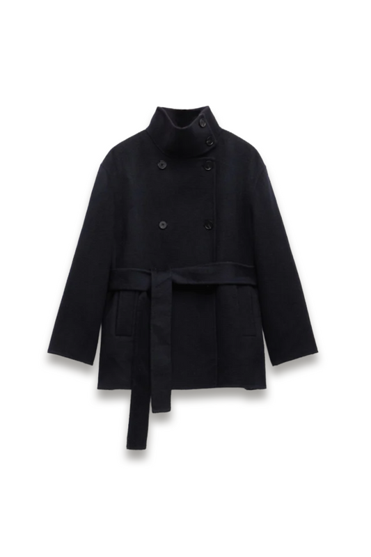 Pure Wool Belted Peacoat