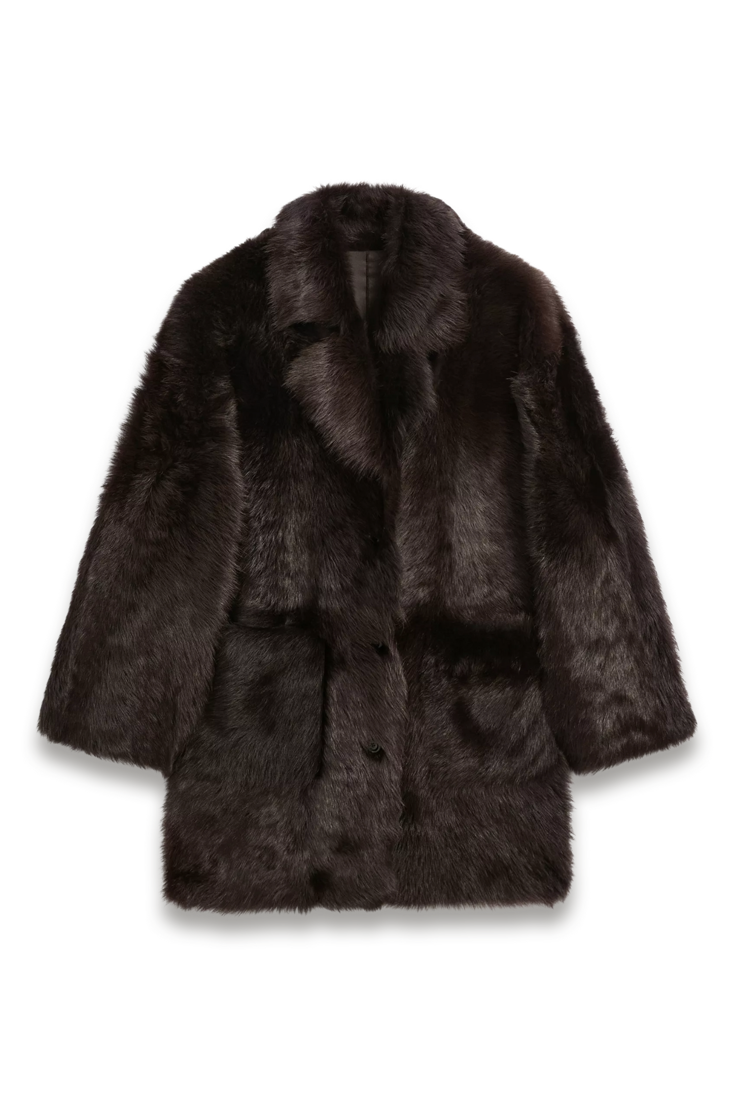 Long Leather Coat with Fur