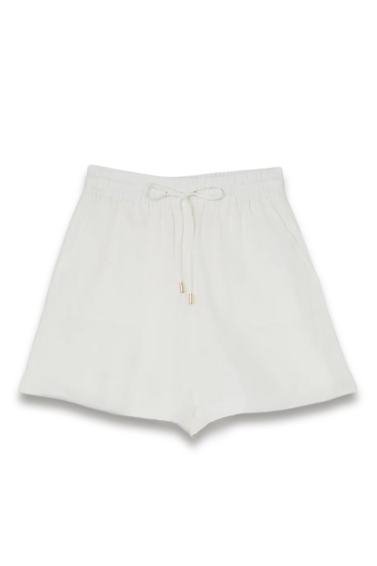 Viscose Linen Tie Waist Woven Short