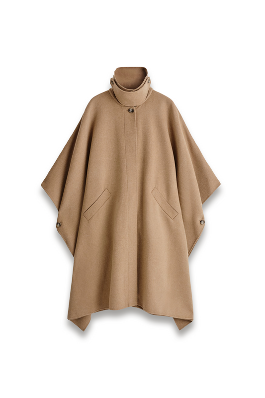Longline Double-Faced Wool Cape