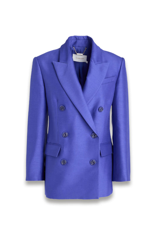 Double-breasted Wool and Silk-blend Blazer