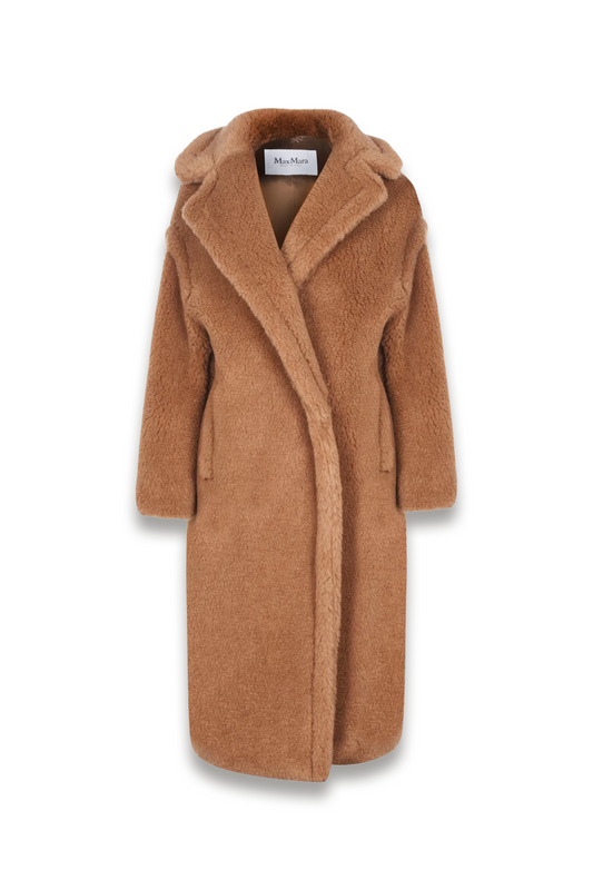 Icon Camel Hair Alpaca-wool Oversized Double-breasted Teddy Coat