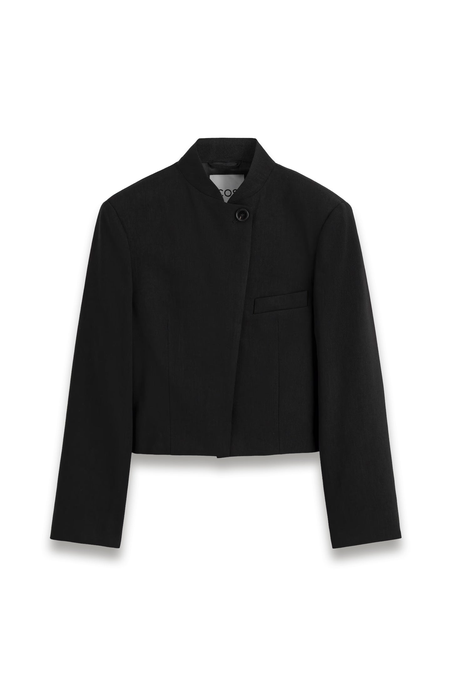 Cropped Structured Linen Blazer