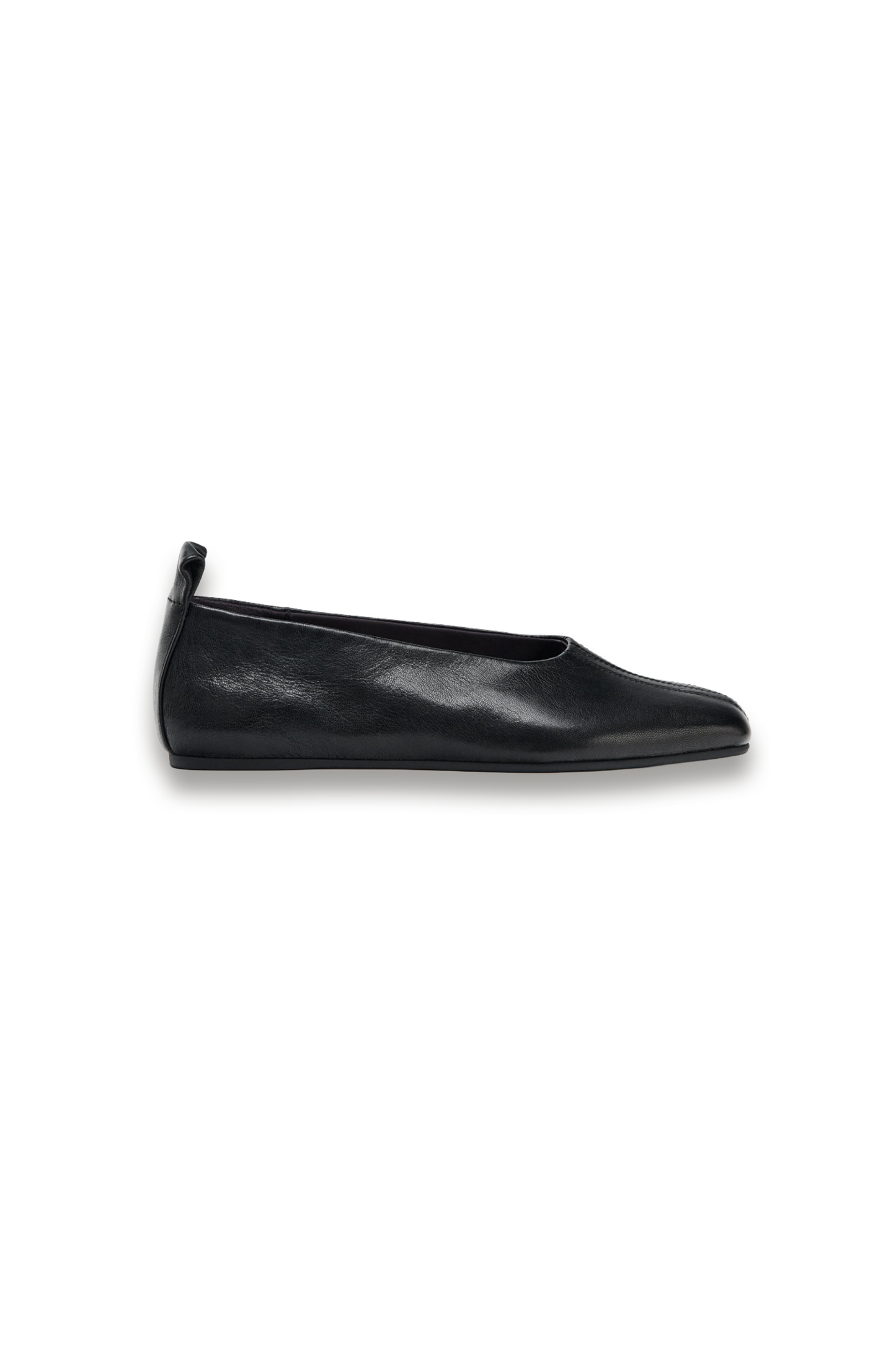 Square Toe Leather Ballerinas