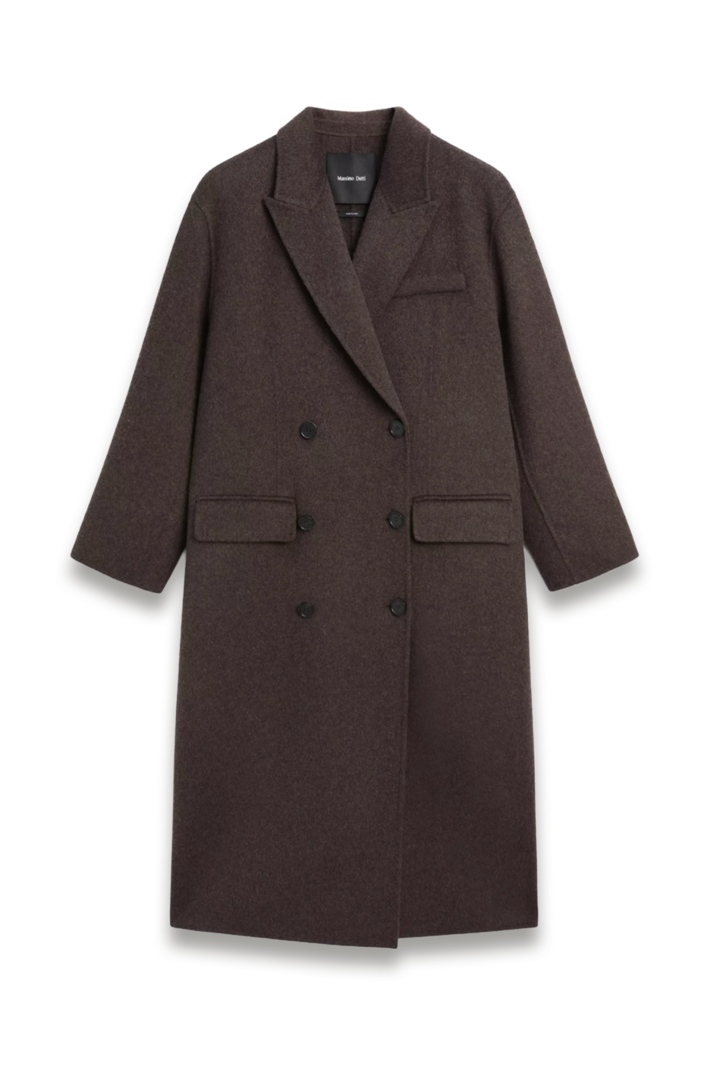 Long Wool Blend Surplice Coat