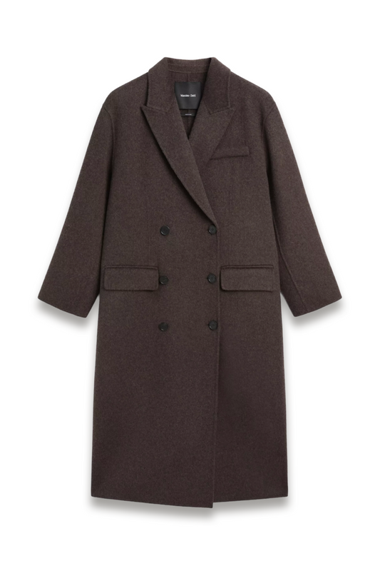 Long Wool Blend Surplice Coat