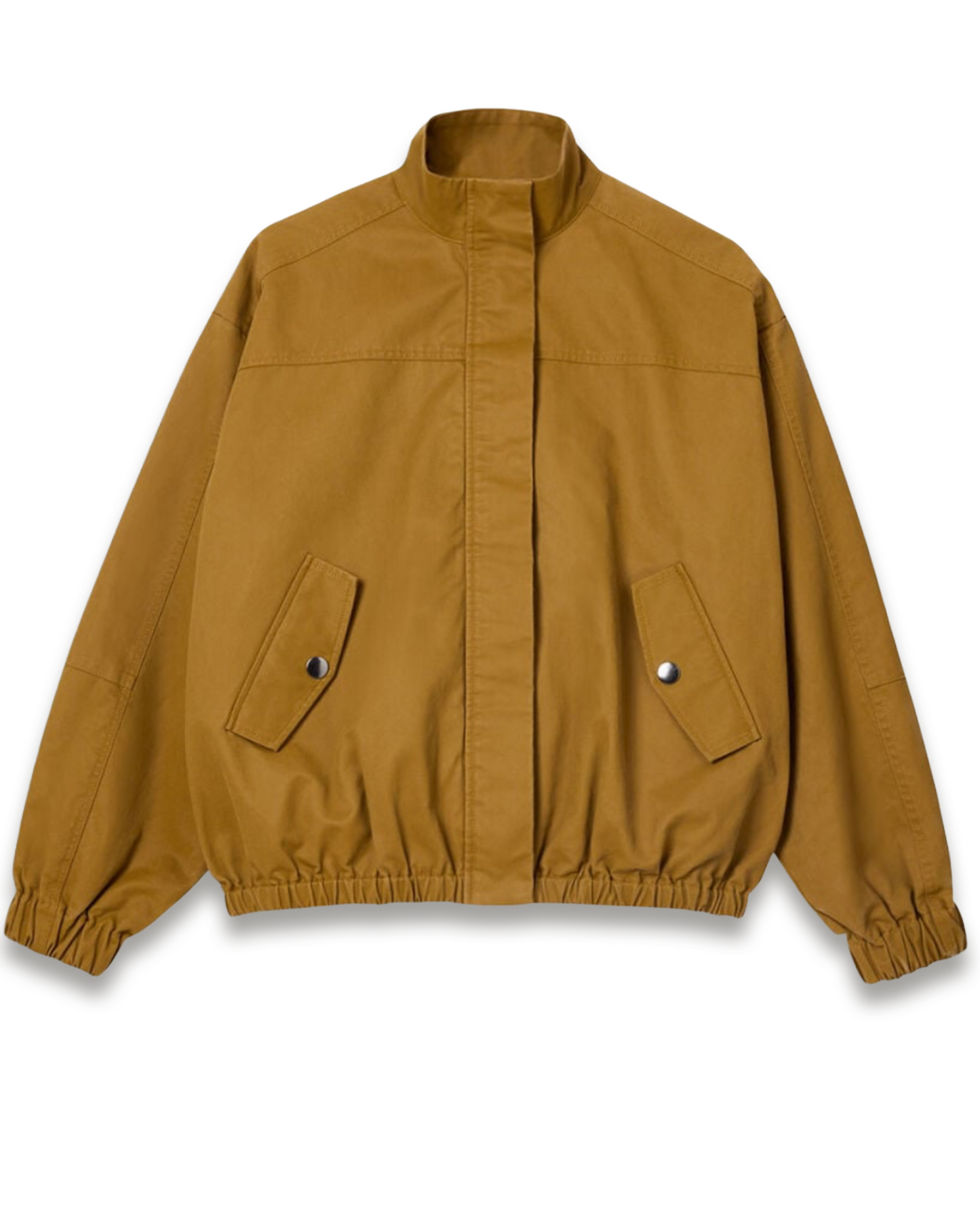 Neutral Wax Coated Bomber Jacket