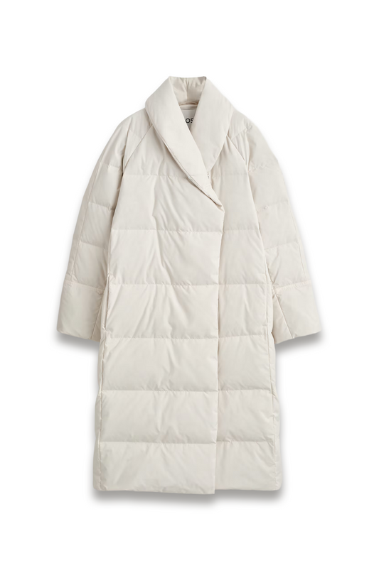 Shawl-collar Quilted Down Long Coat