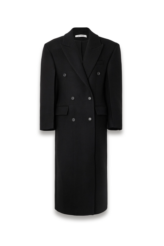 Hourglass double-breasted wool coat