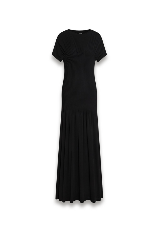 Pleated Stretch-jersey Maxi Dress