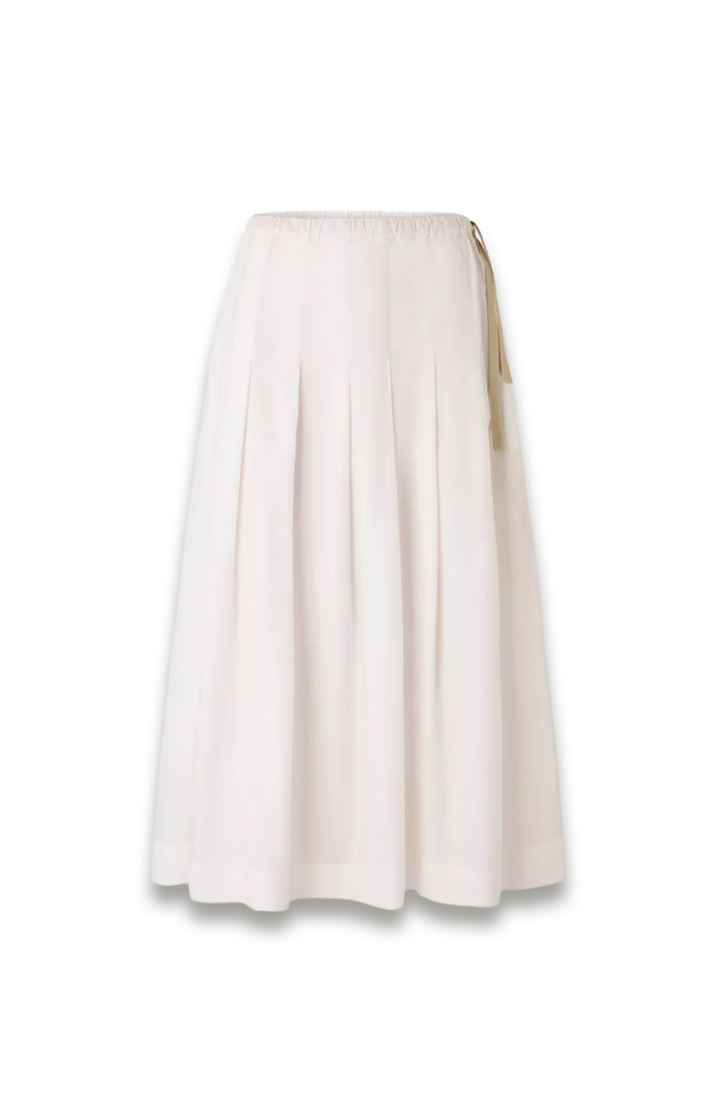 Amalia Pleated Cotton Midi Skirt