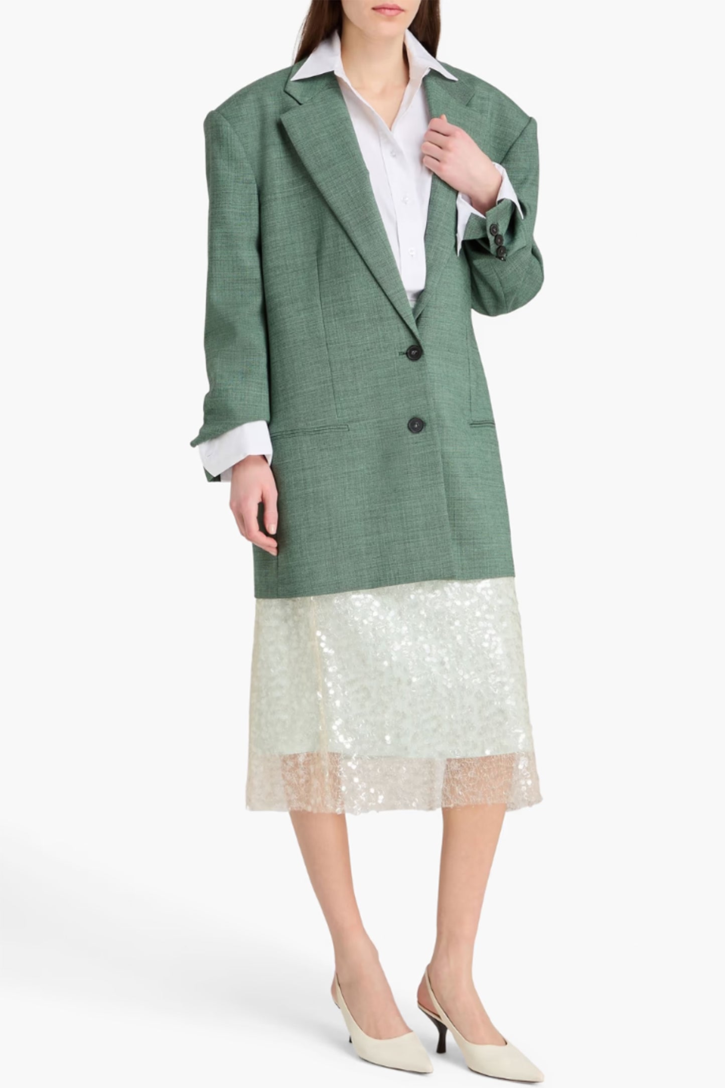 Oversized Wool-blend Twill Blazer